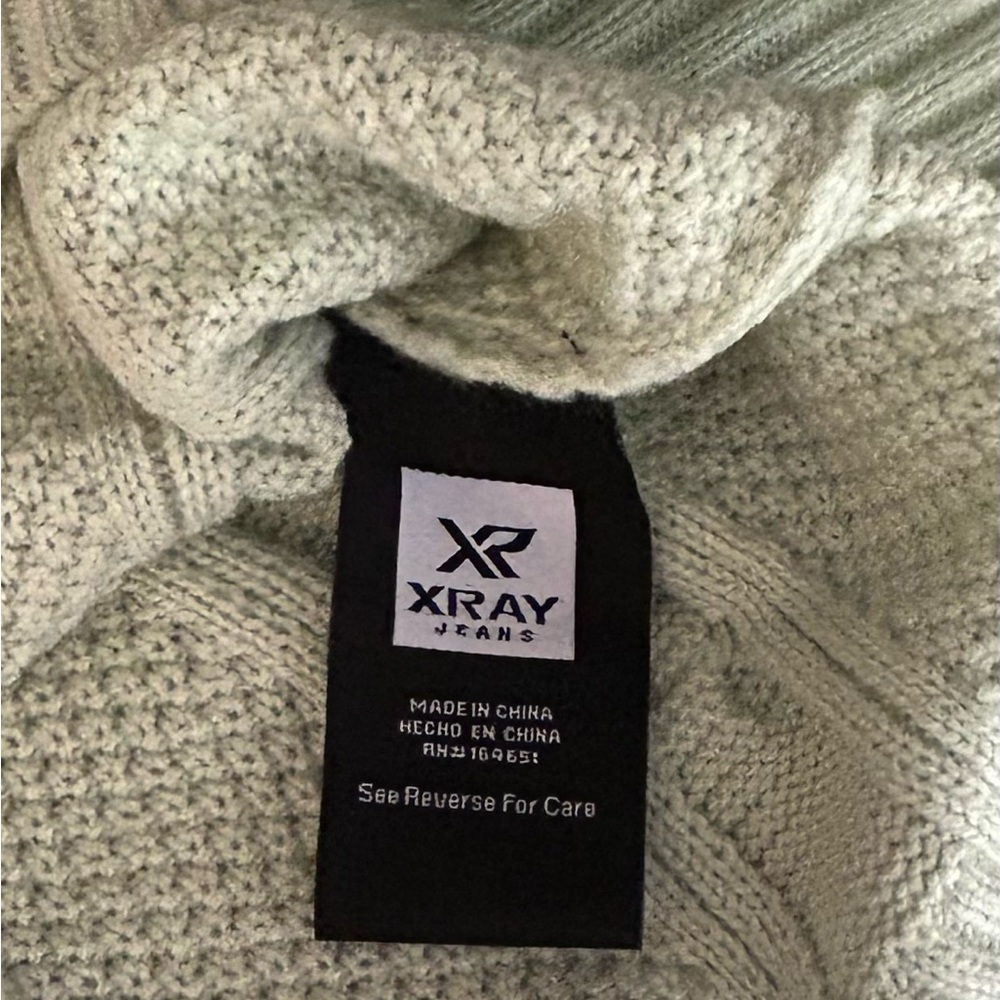 Men’s XRay Jeans Pale Green Mint Cable Knit Sweater Size XL - Picture 6 of 9
